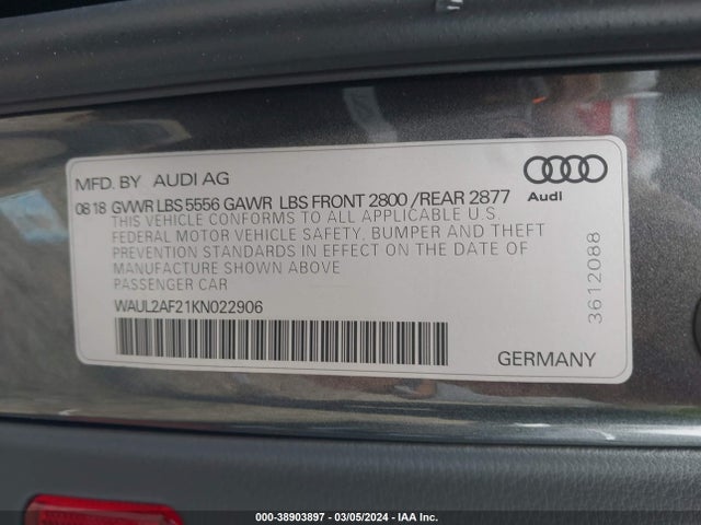WAUL2AF21KN022906 Audi A6 55 Premium