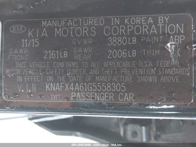KIA FORTE LX 2016 KNAFX4A61G5558305 Image 9
