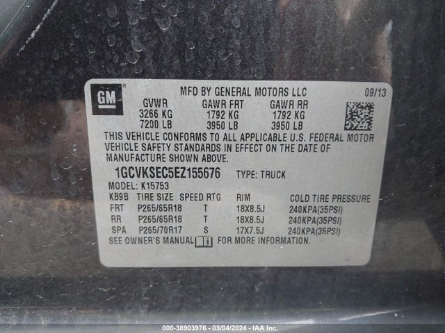 Chevrolet Silverado 1500 2lz 2014 1GCVKSEC5EZ155676 Image 9