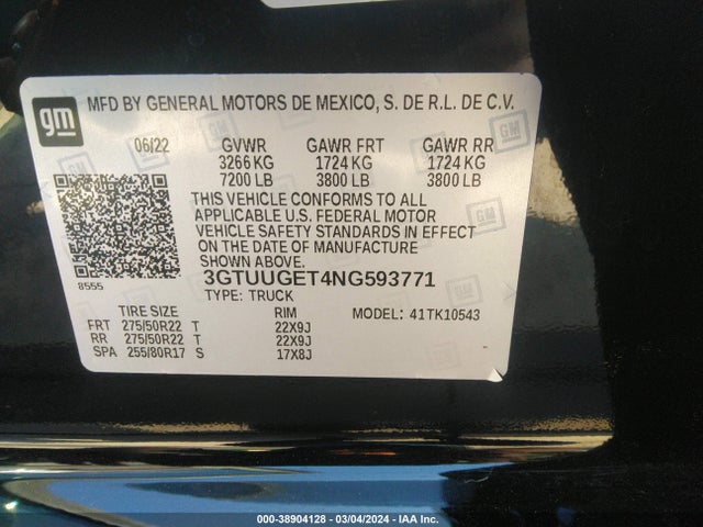 GMC Sierra 1500 4wd  Short Box Denali 2022 3GTUUGET4NG593771 Image 9