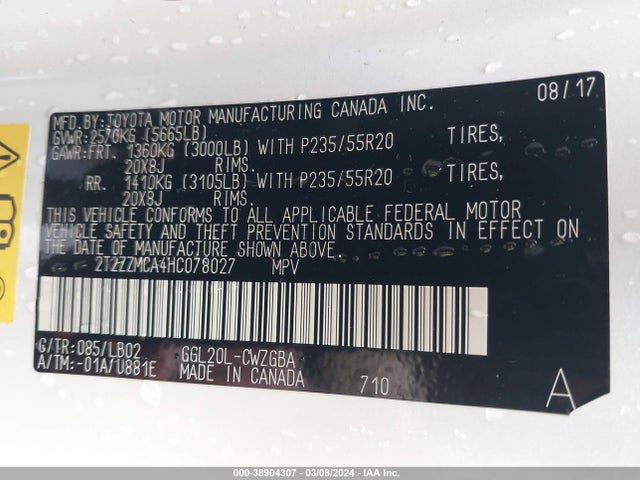 Lexus RX 350 2017 2T2ZZMCA4HC078027 Image 9