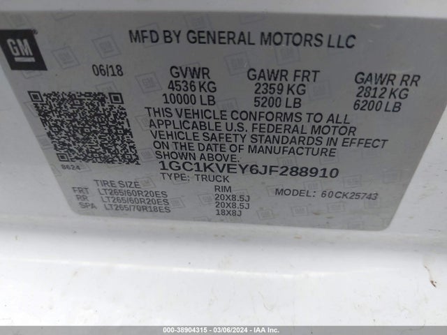 Chevrolet Silverado 2500hd Lt 2018 1GC1KVEY6JF288910 Image 9