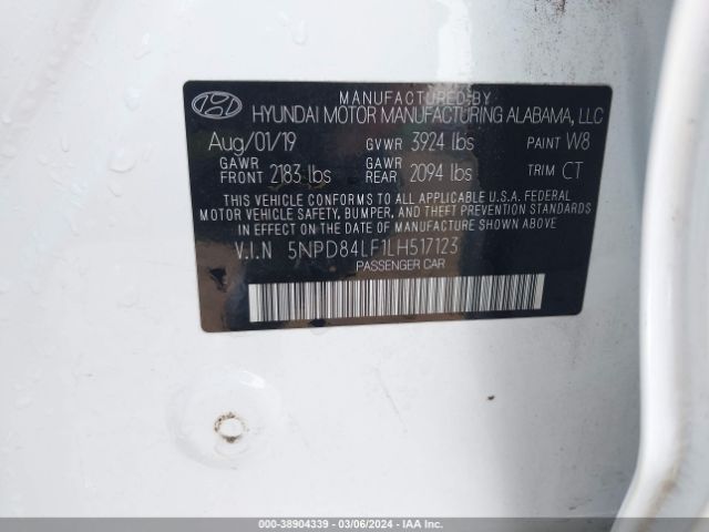 5NPD84LF1LH517123 Hyundai Elantra Limited