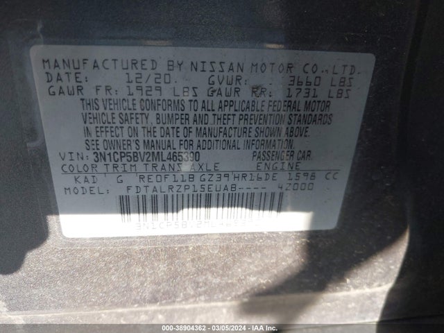 Nissan Kicks S Xtronic Cvt 2021 3N1CP5BV2ML465390 Image 9