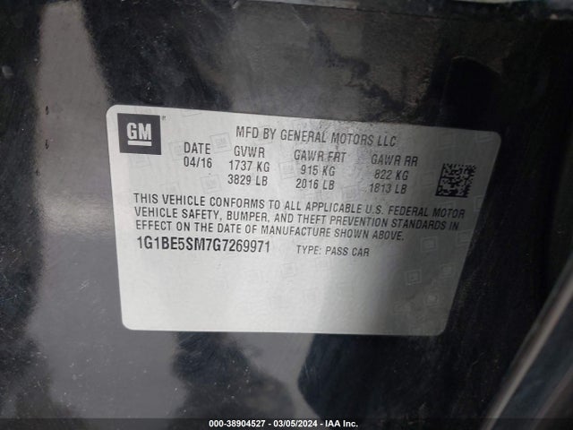 Chevrolet Cruze Lt Auto 2016 1G1BE5SM7G7269971 Image 9