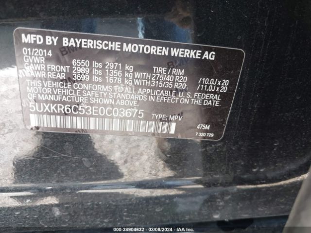 5UXKR6C53E0C03675 BMW X5 Xdrive50i