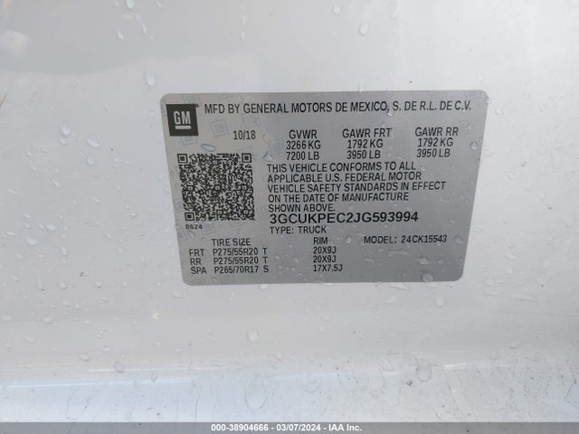 Chevrolet Silverado 1500 Custom 2018 3GCUKPEC2JG593994 Image 9