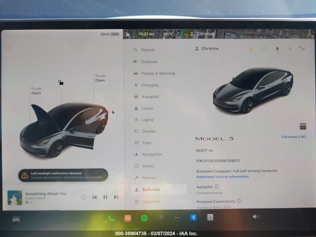 5YJ3E1EA0NF158871 Tesla Model 3 Rear-wheel Drive