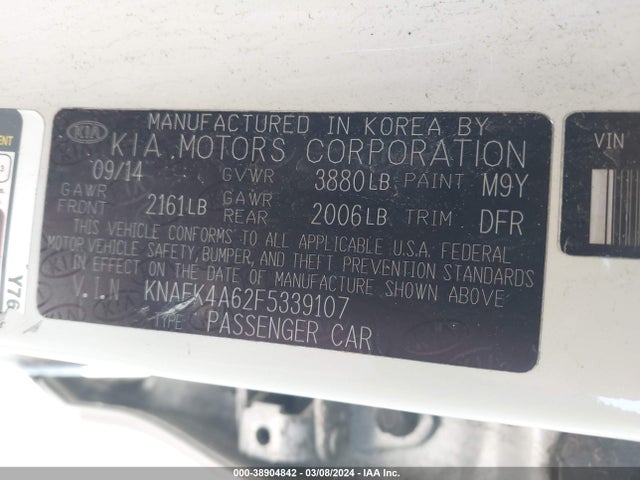 KIA FORTE LX 2015 KNAFK4A62F5339107 Image 9