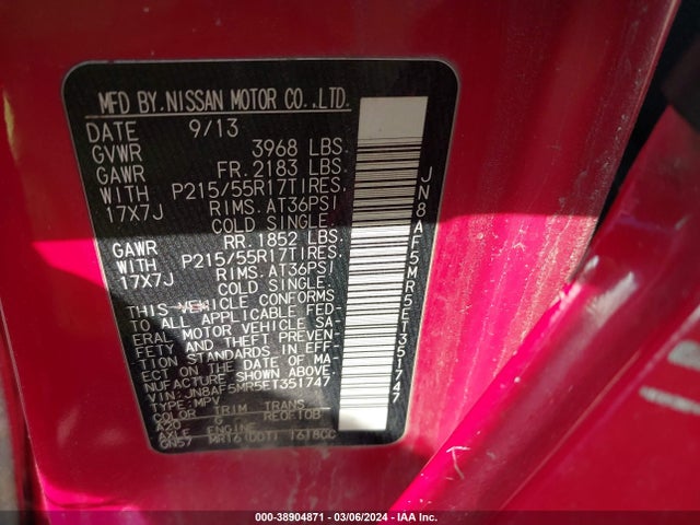 Nissan JUKE S 2014 JN8AF5MR5ET351747 Image 9