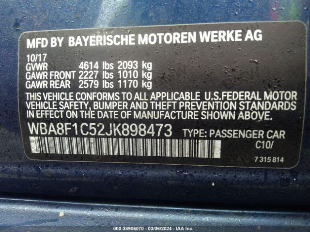 WBA8F1C52JK898473 BMW 328d Xdrive