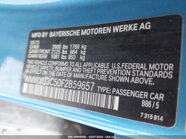 2015 MINI HARDTOP WMWXU3C50F2B59657 Photo 8