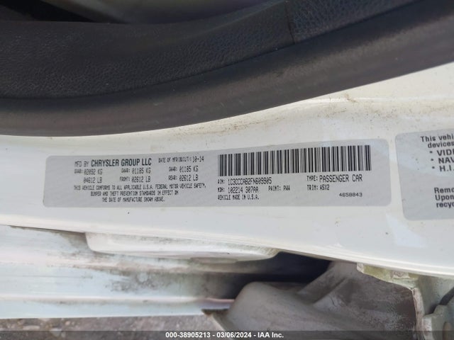 Chrysler 200 Limited 2015 1C3CCCAB2FN609905 Image 9