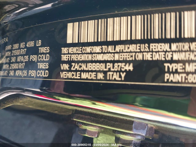 ZACNJBBB9LPL87544 Jeep Renegade Latitude 4x4