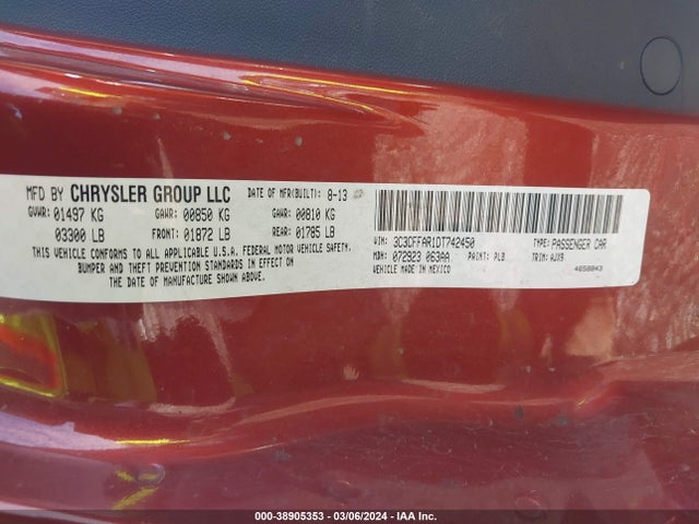 2013 FIAT 500 3C3CFFAR1DT742450 Photo 8