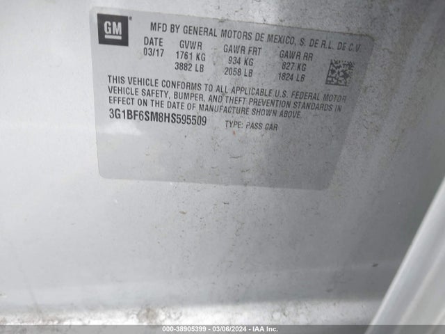 Chevrolet Cruze Premier Auto 2017 3G1BF6SM8HS595509 Image 9