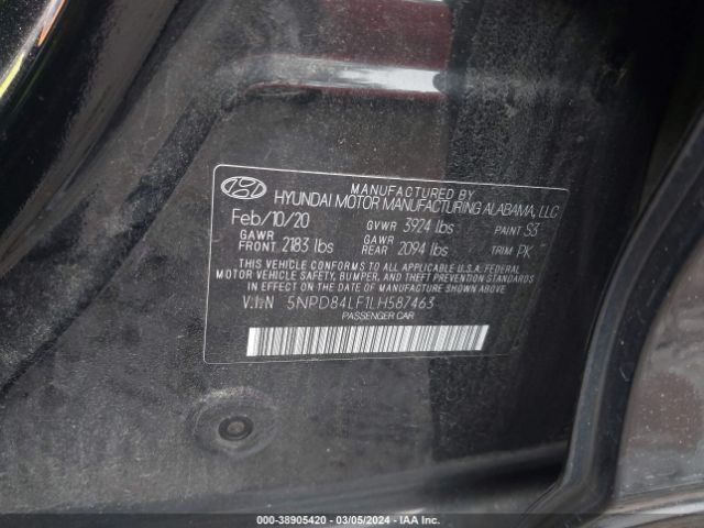 5NPD84LF1LH587463 Hyundai Elantra Value Edition