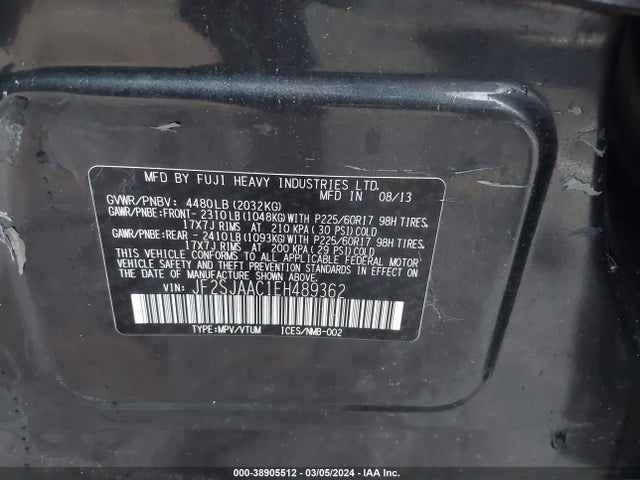 Subaru Forester 2.5i 2014 JF2SJAAC1EH489362 Image 9