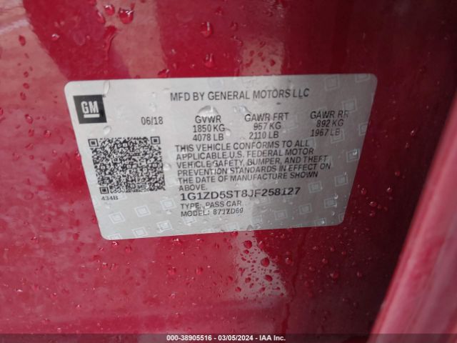 1G1ZD5ST8JF258127 Chevrolet MALIBU LT
