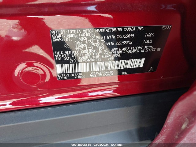 Toyota Rav4 Xle Premium 2021 2T3C1RFVXMW184365 Image 9