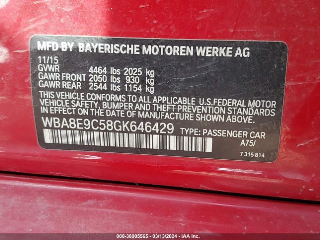 2016 BMW 328I WBA8E9C58GK646429 Photo 8