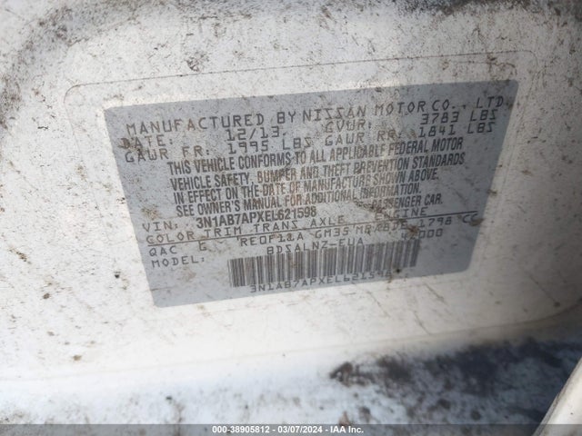 Nissan Sentra Fe+ Sv 2014 3N1AB7APXEL621598 Image 9