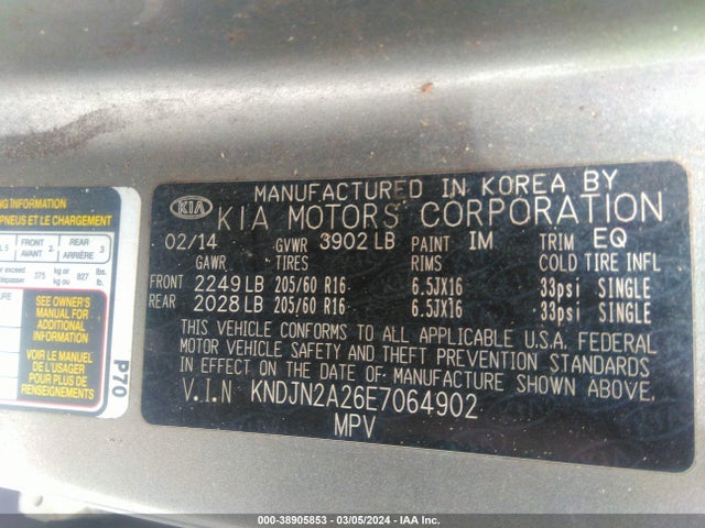 KIA Soul 2014 KNDJN2A26E7064902 Image 9