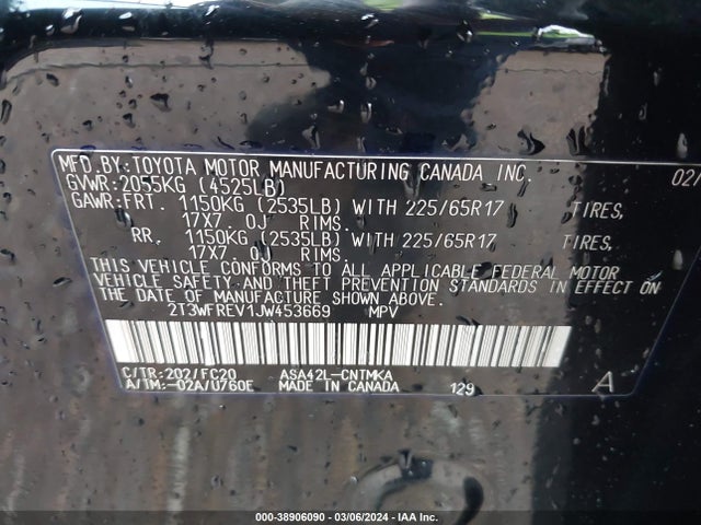 Toyota Rav4 Xle 2018 2T3WFREV1JW453669 Image 9