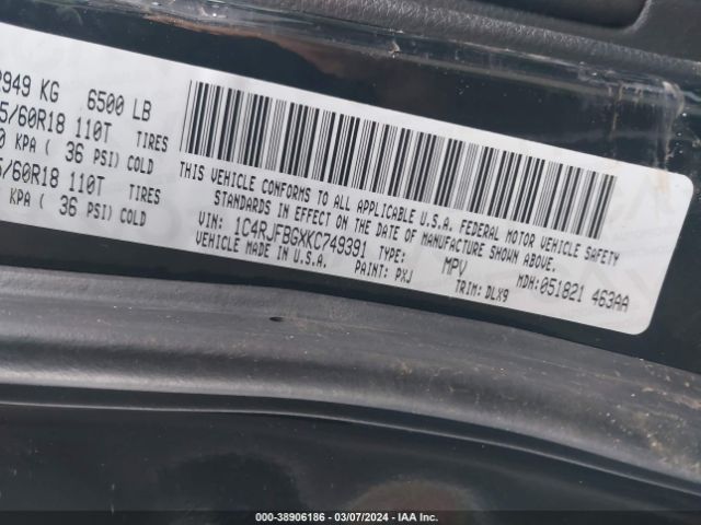 1C4RJFBGXKC749391 Jeep Grand Cherokee Limited 4x4