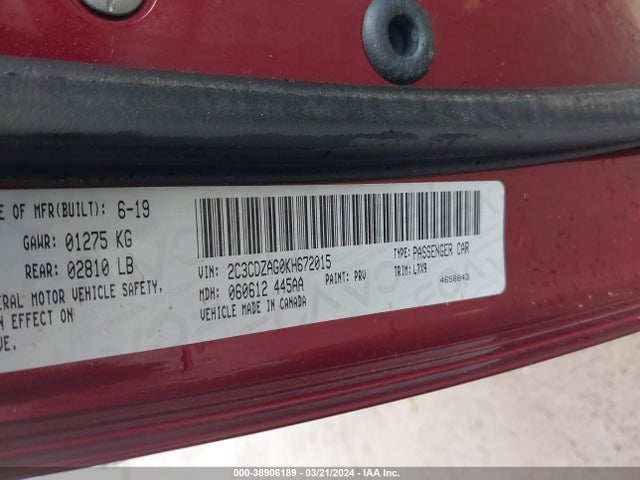 Dodge Challenger Sxt 2019 2C3CDZAG0KH672015 Image 9