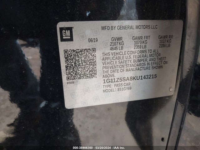 Chevrolet IMPALA LT 2019 1G11Z5SA8KU143215 Image 9