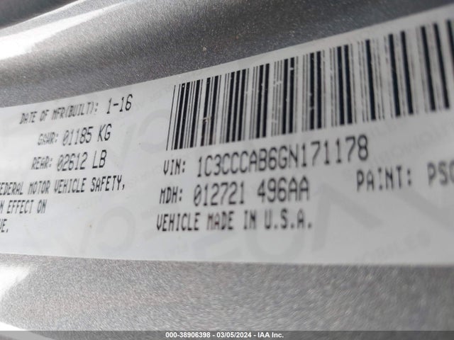Chrysler 200 Limited 2016 1C3CCCAB6GN171178 Image 9