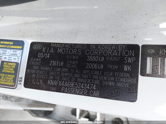 KIA FORTE LX 2014 KNAFX4A69E5243474 Image 9