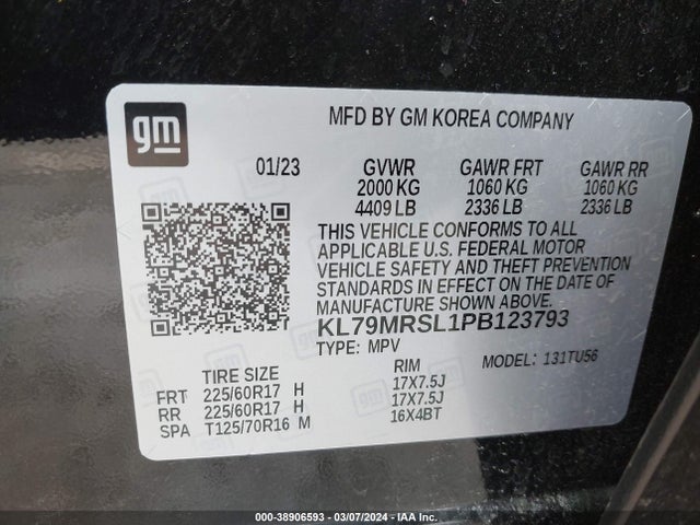Chevrolet Trailblazer Awd Lt 2023 KL79MRSL1PB123793 Image 9