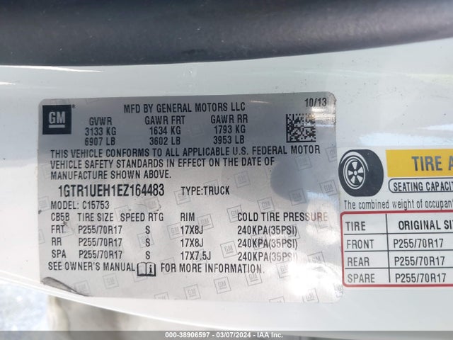 GMC Sierra 1500 Sle 2014 1GTR1UEH1EZ164483 Image 9