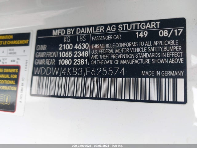 WDDWJ4KB3JF625574 Mercedes-Benz C 300 4matic