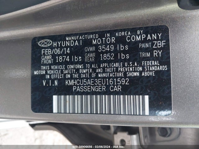 Hyundai ACCENT SE 2014 KMHCU5AE3EU161592 Image 9