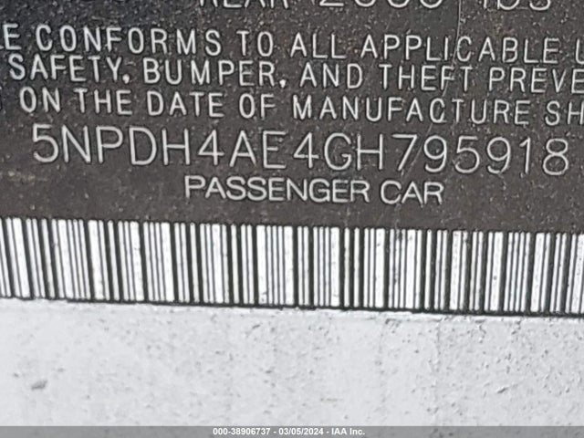 Hyundai ELANTRA SE 2016 5NPDH4AE4GH795918 Image 9