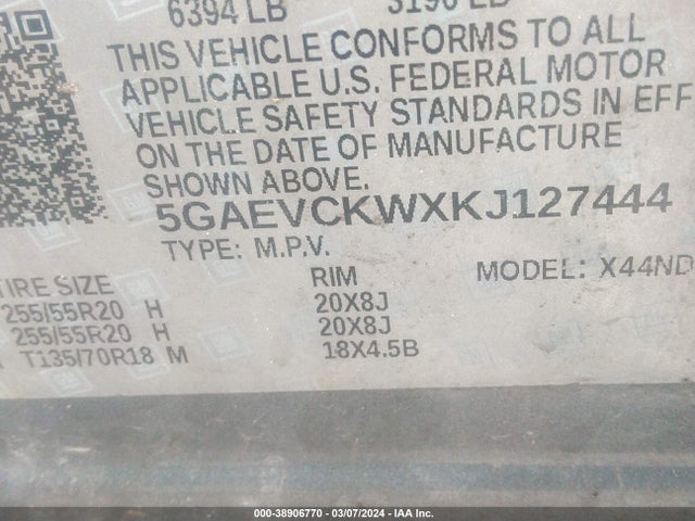 Buick Enclave Awd Avenir 2019 5GAEVCKWXKJ127444 Image 9