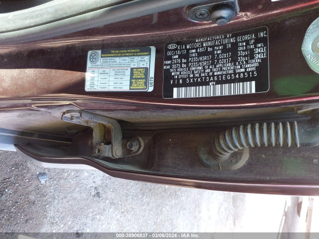 KIA SORENTO LX 2014 5XYKT3A61EG548515 Image 9