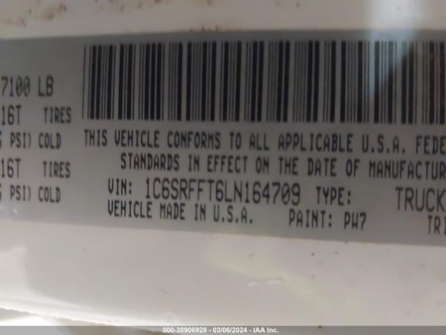 1C6SRFFT6LN164709 RAM 1500 Big Horn  4x4 5'7 Box