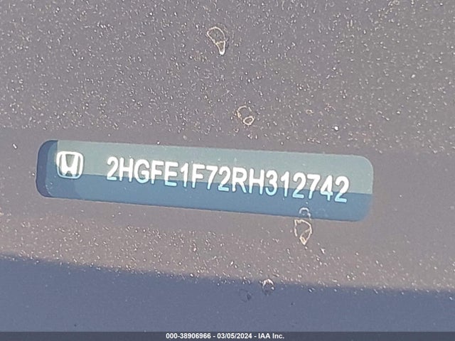 Honda CIVIC EX 2024 2HGFE1F72RH312742 Image 9