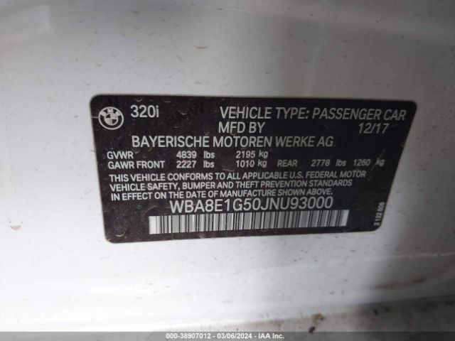WBA8E1G50JNU93000 BMW 320i