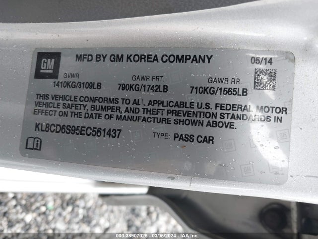 Chevrolet Spark 1lt Auto 2014 KL8CD6S95EC561437 Image 9