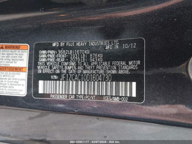 2013 SUBARU BRZ JF1ZCAC10D1604730 Photo 8