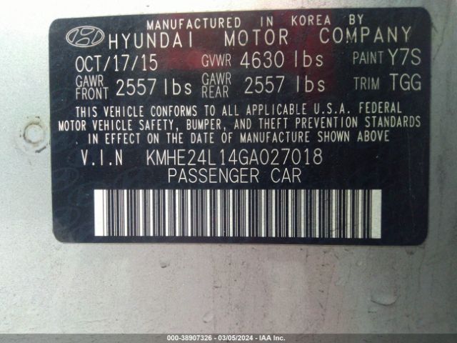 KMHE24L14GA027018 Hyundai Sonata Hybrid Se