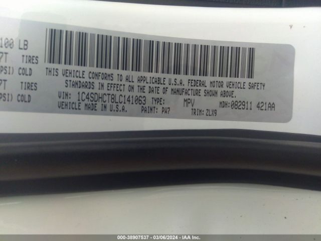 1C4SDHCT8LC141063 Dodge Durango R/t Rwd