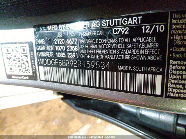Продаж на аукціоні авто 2011 Mercedes-benz C 300 Luxury 4matic/sport 4matic, vin: WDDGF8BB9BR159534, номер лоту: 38907579