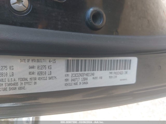 Dodge Challenger Sxt 2015 2C3CDZAG5FH821248 Image 9