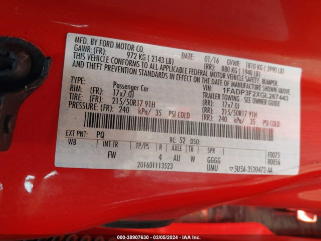 Ford FOCUS SE 2016 1FADP3F2XGL267443 Image 9